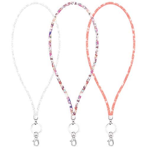 El mejor review de Llave articulada al mejor precio. 34 Paquete de 3 collares con llavero para mujer, bonito soporte de correa de cordón para llaves, tarjeta de nombre, monederos, portafolios