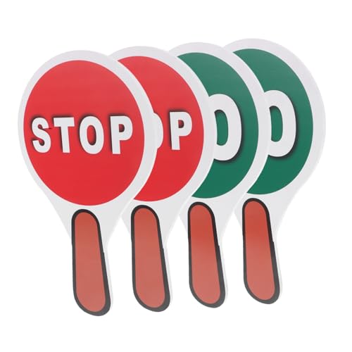 MERRYHAPY Boys and Girls-size Traffic Sign Set 4pcs Stop/Double-sided Water-resistant for Boys and Girls' Safety Games Street Play Educational Toys