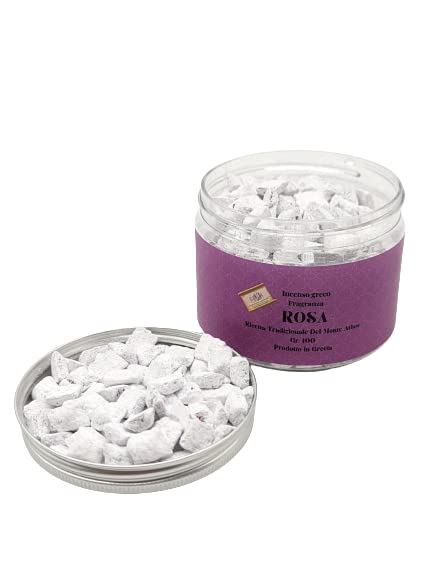 Incenso in Grani Profumato, Incenso Greco a Grani Grossi Fragranza 100g, Incenso naturale da Accedere con Carboncini per incenso, Ricetta originale del Monte Athos (Giglio