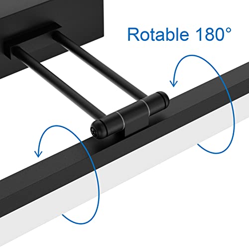 Klighten 9W Lampada da Specchio per Bagno LED, Bianco Freddo 6000K Luce da Specchio Bagno, Applique Bagno Specchio Moderno Nero, 40cm, 585Lumen, 180°Regolabile, Non Dimmerabile - Image 8