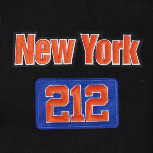 Pro Standard Mens NBA New York Knicks Area Code Varsity Jacket Black/Royal Blue/Black 3Xl - Image 6