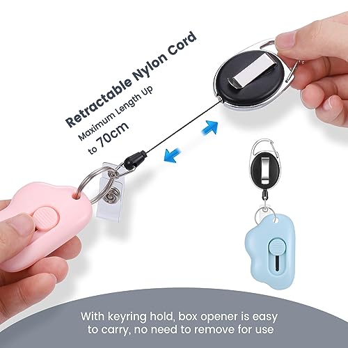 JIANTA Mini Box Cutter, 3Pcs Mini Cloud Utility Cuttermesser, Einziehbarer Brieföffner Universalmesser, Tasche Messer Tragbares Brieföffner mit Schlüsselanhänger für Pappe, Papier, Schachtel