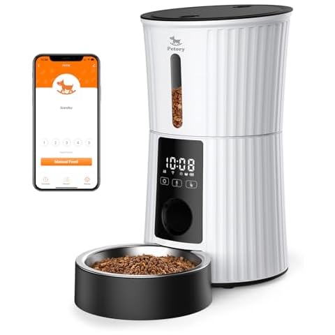 Petory Automatic Cat Feeder Wi-Fi - 4L Dry Food Dispenser Cover
