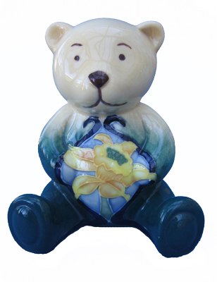 Old Tupton Ware China Teddy Bear Daffodil Flowers Floral Hand Made Tube Lined Pottery Multicolours