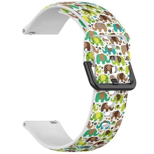 Correa deportiva para reloj 22 mm patrón elefante retro