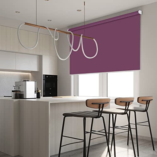 ZSHINE Motorized Blackout Window Blinds Customize Width (23-95 Inches) Remote Control Wireless and Rechargeable Roller Shades Blinds for Windows, Home, Office, Hotel, Club, Restaurant… (Rose Red) - Thumbnail 6