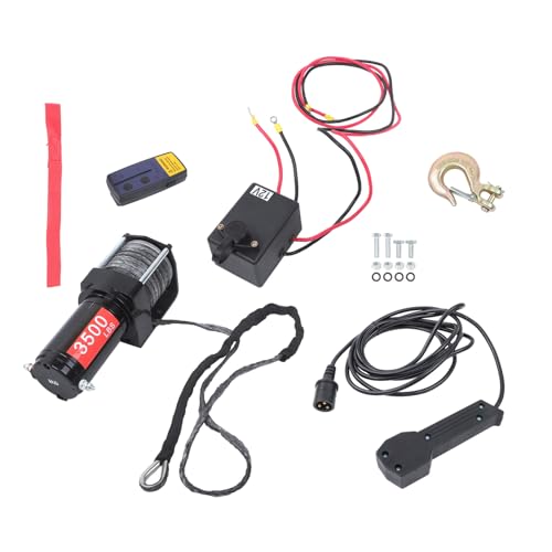 Winche eléctrico 3500 lb 1.5HP 12V con control remoto miniatura 1