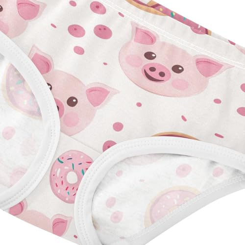 Wusikd Cute Pink Pig Faces Girls' Underwear Cotton Donuts Girls Briefs Soft Toddler Underwear 2T4