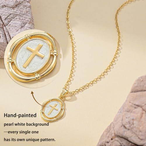Bheop Cross Necklace for Women Trendy 14K Gold Plated Pendant Necklace by Bheop - Used condition - Image 5