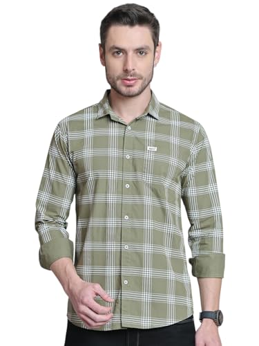 Image of Majestic Man Slim Fit Cotton Casual Check Shirt for Men