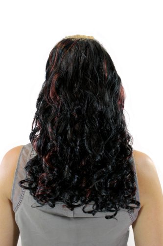 WIG ME UP - JL-3274-1BF350 Haarteil Ponytail Hairpiece extension very long curled curls black mixed with red combs drawstring 20inch - Image 2
