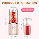HIULLEN Tragbarer Mixer, Smoothie Maker, 400ml Portable Blender mit Ersatzbecher, Wiederaufladbarem Mini Standmixer mit 6-Klingen Edelstahl, Smoothie Blender für Smoothies und Shakes