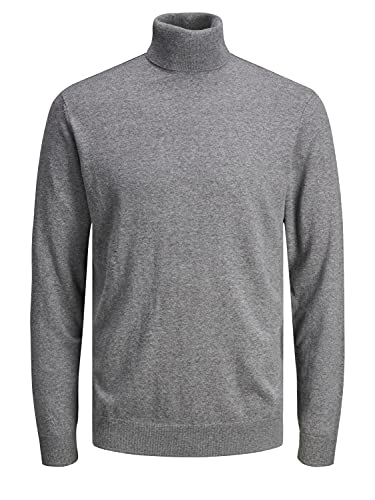 JACK & JONES Jjeemil Knit Roll Neck Noos Dolcevita Uomo, Grigio, M