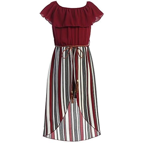 BluNight Collection Little Girls Ruffle Maxi Skirt Romper Cover