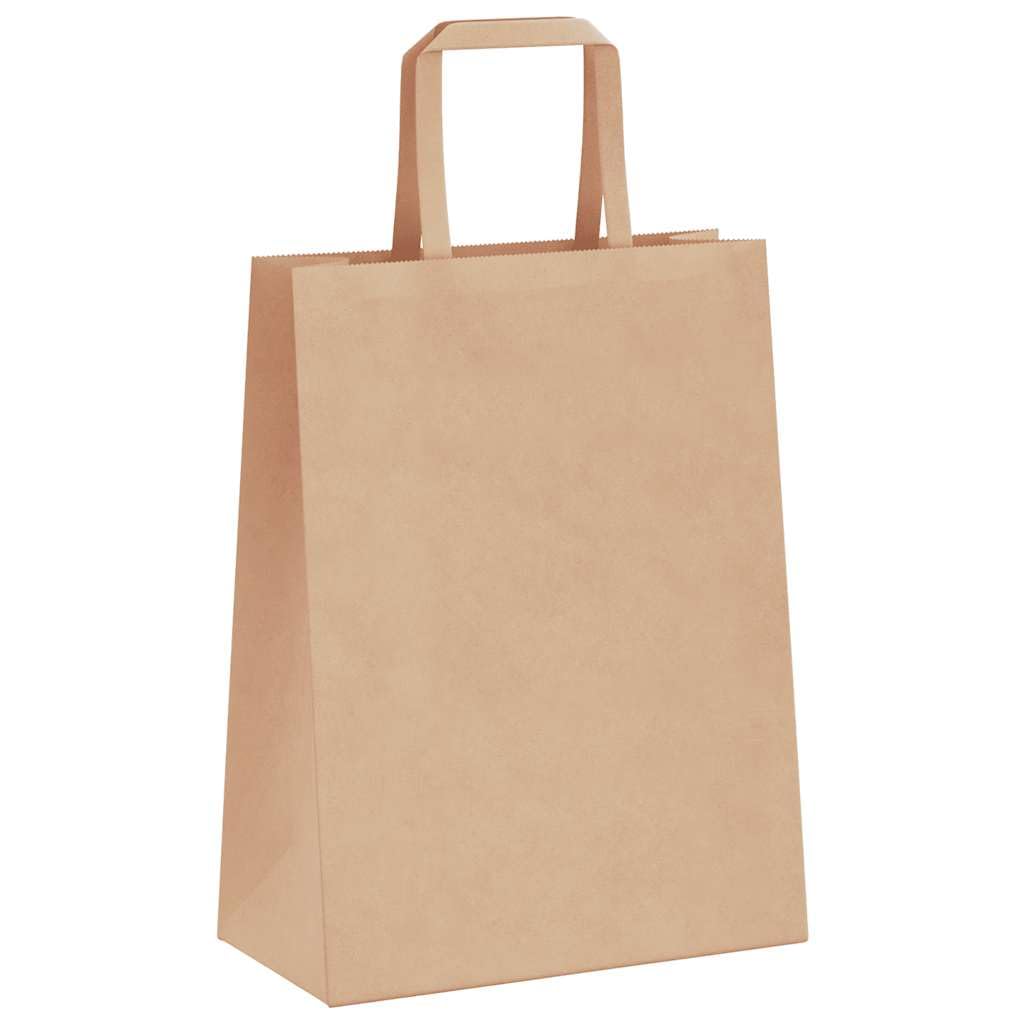 Sacchetti di carta 50 pezzi con manici marroni 21x11x28 cm Kraft