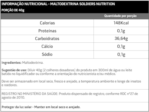 Maltodextrina 1Kg - 100% Puro Importado - Soldiers Nutrition