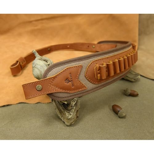 Leather Rifle Sling Gun Shell Holder Straps Loops for .357 .30-30, .38 .32Win Spcl.32-40 Cartridges (Brown, Without Swivels) by WAYNE'S DOG - Image 8