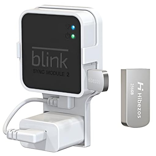 Hibezos 128Gb Usb Flash Drive&Outlet Mount For Blink Sync Module 2,Save Space&Easy Move Mount Bracket Holder For Blink Outdoor Blink Indoor Security Camera System,Without Messy Wires Or Screws