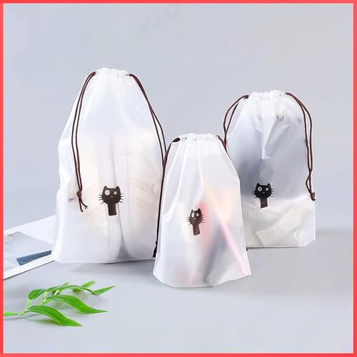 Image of Pristu Shoe Bag Cover for Shoe Storage & Travelling Drawstring Bags Waterproof, White (18)