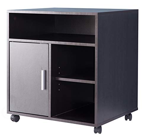 Image of Basicwise Printer Kitchen Office Storage Stand with Casters, Black (QI003556.B)