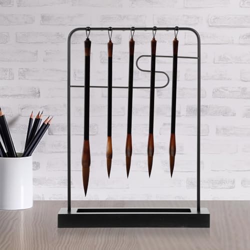 Porte-pinceaux calligraphie noir pour éviter les taches sur bureau