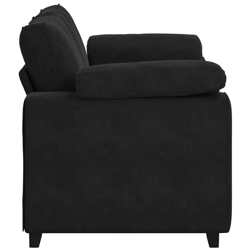 VidaXL Canapé 2 places avec oreillers décoratifs noir 120 cm velours, canapé, canapé rembourré, siège de salon, causeuse, 3200940 - Jardin