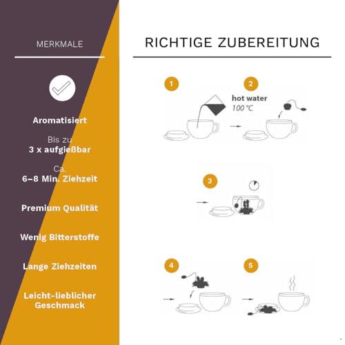 Creano Teelini Teeblumen im Tassenformat, Geschenkset in Teekiste aus Holz, 12 Erblühteelini in 8 Sorten - Weißer Tee & Schwarzer Tee