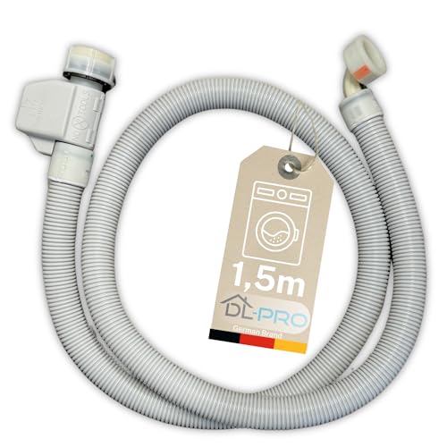 DL-pro Aquastop Manguera de 1,5 m, G 3/10.2 cm, 60 °C, manguera en manguera con sensor de fugas, compatible con Bosch Siemens Constructa Balay, 11007861, para lavadoras