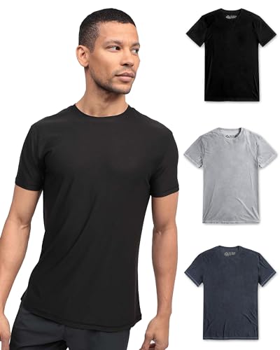 INTO THE AM Camisetas de entrenamiento prémium para hombre, camisetas atléticas ultraligeras para gimnasio, tallas S a 4XL, Sin marca - Negro/Gris/Azul Marino, X-Large