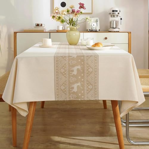 Nappe rectangulaire vintage lin 140x260 décoration table à manger - 2