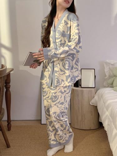 Image of LITZO Womens Korean Night Dress || Pyjama Set ||Korean Nightsuit || Women Nightwear ||Round Neck Half Sleeve Nightsuit || Loungewear || Everyday Nightdress (L-228-233)