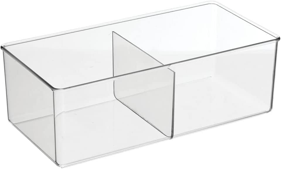 Image of Drawer and Closet Storage Bin | 2 Compartment Organizer | Perfect for Scarves Socks Bras and Underwear | Durable Shelf Organizer