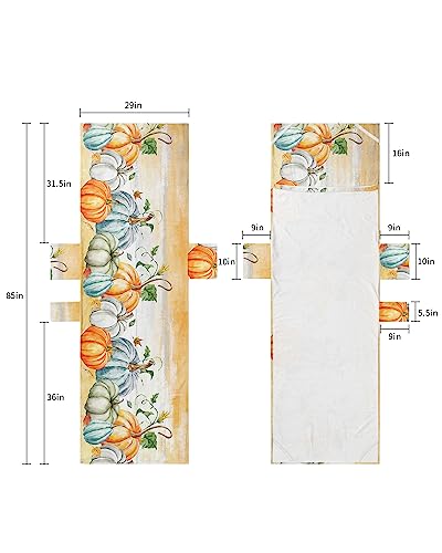 Abstract Pumpkins, Beach Lounge Chair Towel Cover, Soft Chaise Lounge Towel with Side Pockets Patio Pool Chairs Cover for Beach/Pool Sunbathing 29x85 Painted Harvest Festival Fall Thanksgiving