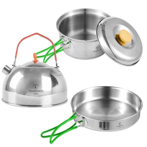 TwirlTide Camping Cookware Stainless Steel for 1-2 People