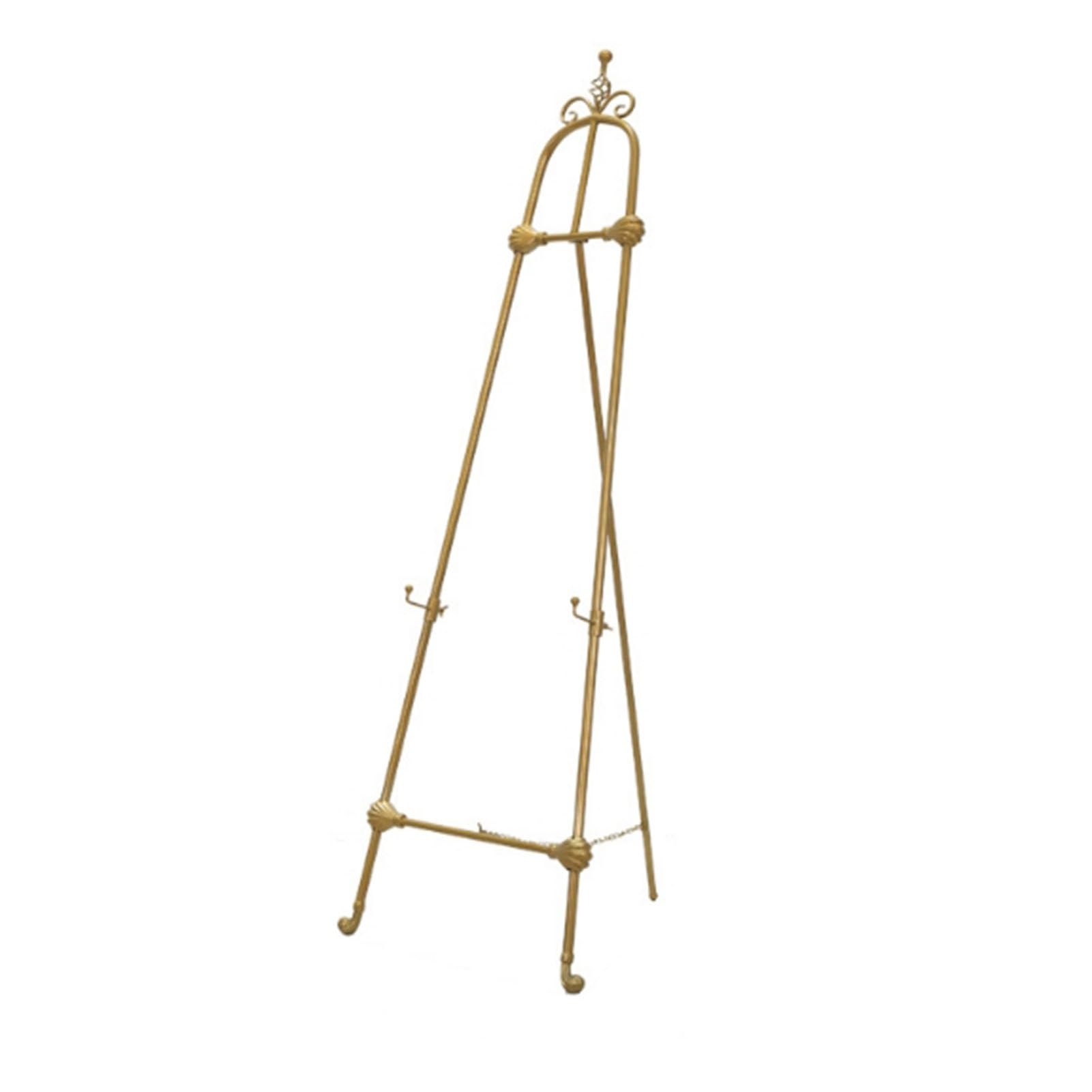 CWCQGH Adjustable Wedding Welcome Sign Stand Metal Display Easel for Exquisite Exhibitions in Photo Studios 45x120cm - Perfect for Events and Celebrations (Gold 45x120cm)
