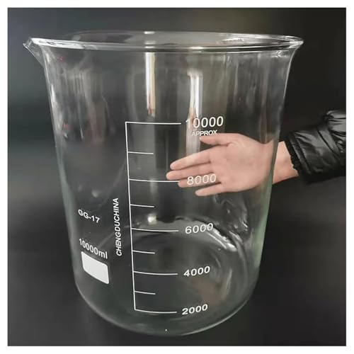 Bécher en verre transparent gradué de 10000 ml pour laboratoires et mesures