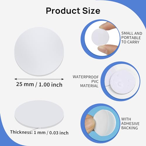 Image of 20 Pcs NFC Tags,NFC Stickers Cards with Adhesive Back, Round Rewritable NFC Cards, 504 Bytes Memory Compatible with NFC Enabled Phones (25mm)