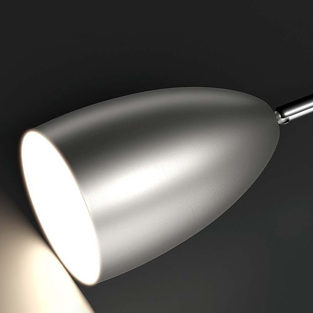 Verstellbarer Langer Arm Wandleuchte mit Schwenkbarem Arm Wandlampe Vintage Industrielle Metall Nachttischlampe Innen Drehbare Wand Leselampen Gelenkarm Wand Lampe für Schlafzimmer,Silber