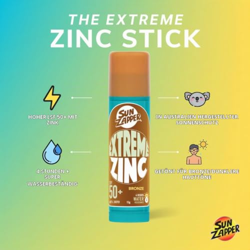 Sun Zapper Zink Stick - Sonnencreme für gebräunte/dunkle Haut LSF 50+, australischer Sonnenschutz – Ansicht 2