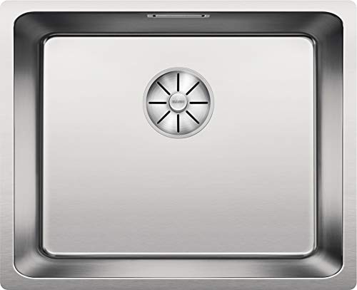 BLANCO ANDANO 500-U, 522967, Cuvette d’évier pour Montage Sous Plan, Cuvette pour Montage Sous Plan, Écoulement InFino, Acier Inoxydable à Éclat Satiné