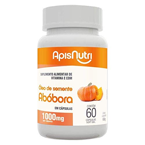 Kit 3 Óleo de Semente de Abóbora 1000mg Apisnutri 60 cápsulas
