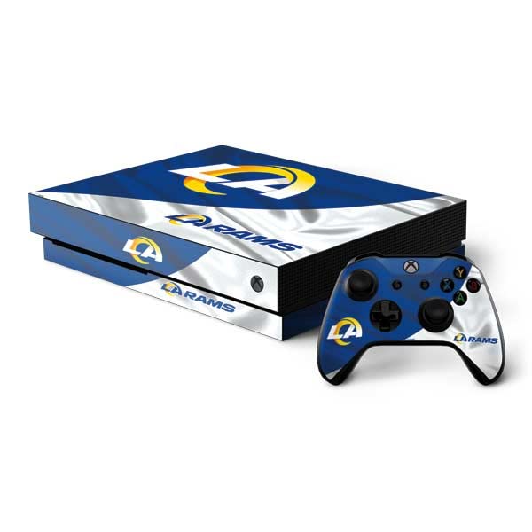 Skinit Decal Gaming Skin Compatible with Xbox One X Bundle - Officially Licensed NFL Los Angeles Rams Design