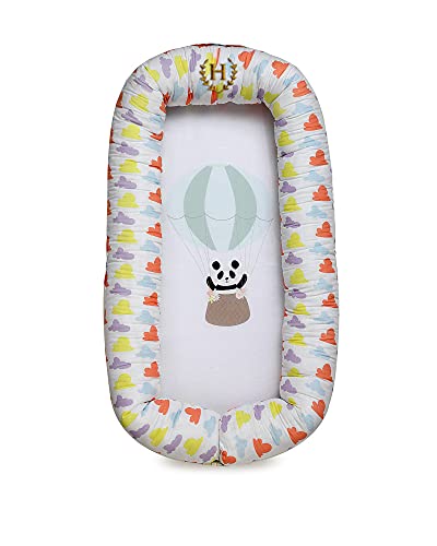 Baby Jalebi Personalized Soft Organic Cotton Baby Nest/Switcheroo (Bubba Bear, Initials"H")