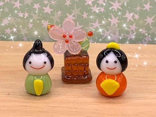 最終価格❗️雛人形ガラス細工豆雛三段飾りミニチュア
