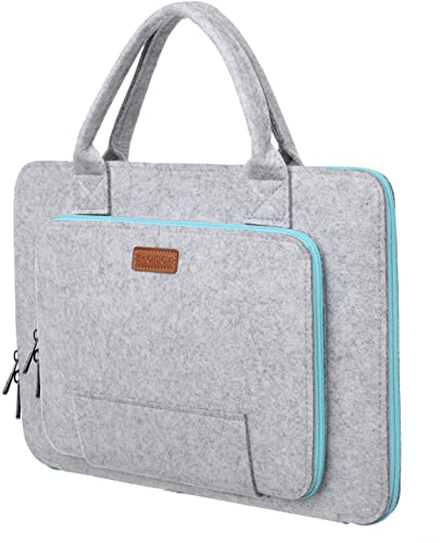 Ropch Funda para Ordenadores Portátiles 11 11,6 Pulgadas Fundas Blandas de Fieltro Laptop Sleeve Case Compatible con 11,6' ASUS/Acer/HP/Lenovo/Toshiba (Gris & Azul Claro)