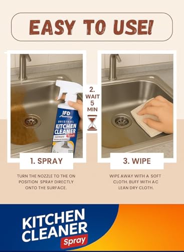 Image of Kitchen Cleaner Spray | Suitable for Stoves, Chimneys, Counter Tops, Exhaust Fan, Appliances, Walls, Cabinets, Sink & Oven Oil Stain Remover Spray | 500ml | Non Toxic & Natural