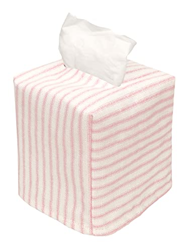 Tissue Box Cover Tissue Holder Tissue Dispenser Square Cube Soft Fabric Cover Slips Over Cardboard Facial Tissue Boxes - Pink Room Decor Nursery Decor Bathroom Bedroom Lined Fabric Folds Flat