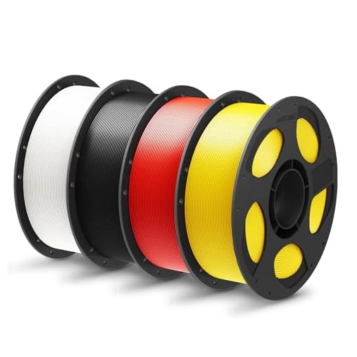 ANYCUBIC PLA Plus (PLA+), 3D Printer Filament 1.75mm Bundle, High Toughness, Dimensional Accuracy +/- 0.02mm, 4 Pack 1KG Reusable Spool, White, Black, Red, Yellow