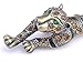 Alilang Antique Brass Tone Light Topaz Colored Rhinestones Anima Tiger Brooch Pin