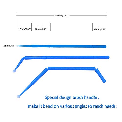 Yimart® 400Pcs Blue Regular Size 3Mm Disposable Mascara Applicator Individual Eyelash Extension Microbrushes #TOP3